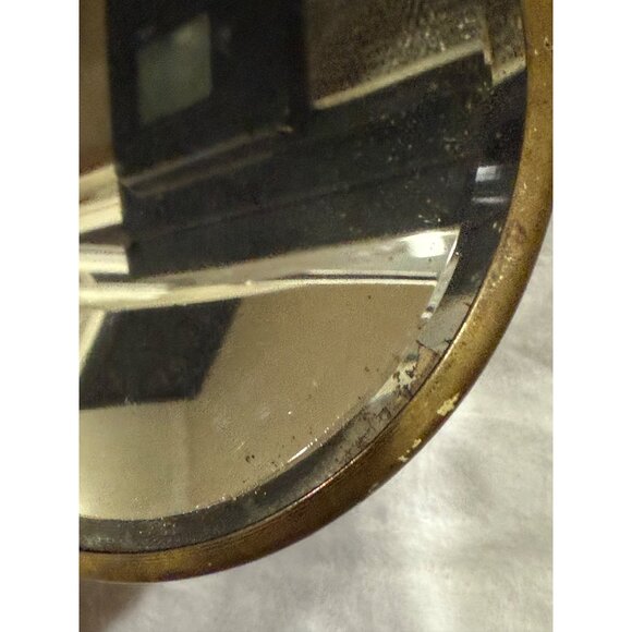 Antique Ornate Brass Hand Mirror With Cherub & Floral Design & Detailed Handle - Picture 10 of 13